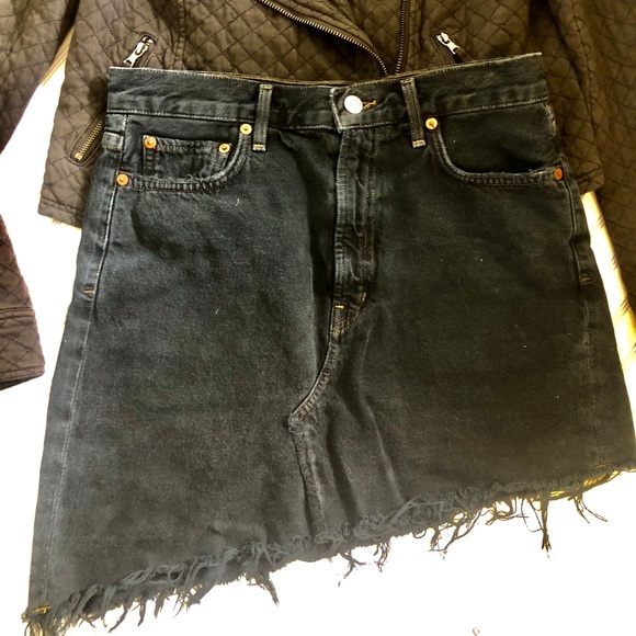 agolde asymmetrical skirt